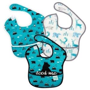 Bumkins Adventure Bibs - Teal and White